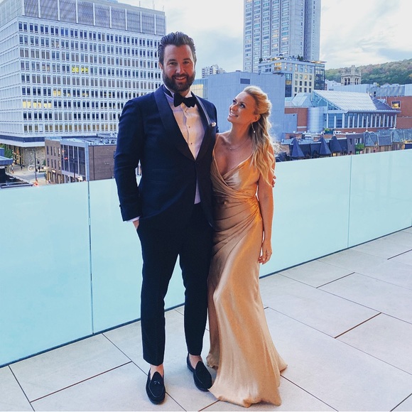 Shona Joy La Lune Cross Draped dress in Desert arose size 6 - Picture 6 of 7